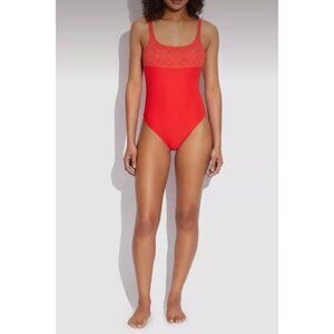 Coach Women’s One Piece Swimsuit Bathing Suit Authentic Signature Red Sz XS NEW